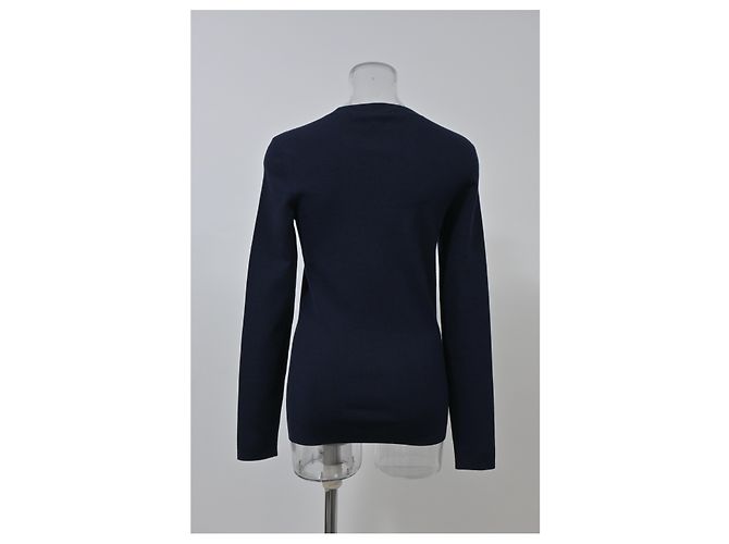 Joseph Rundhals Stretch-Top aus marineblauer Wolle - Ansicht 8