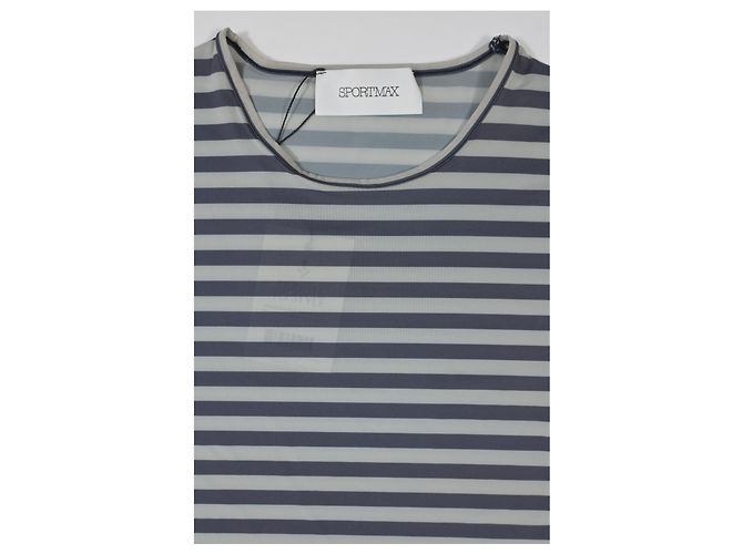Top de rayas de manga larga Sportmax en algodón azul claro - vista 10