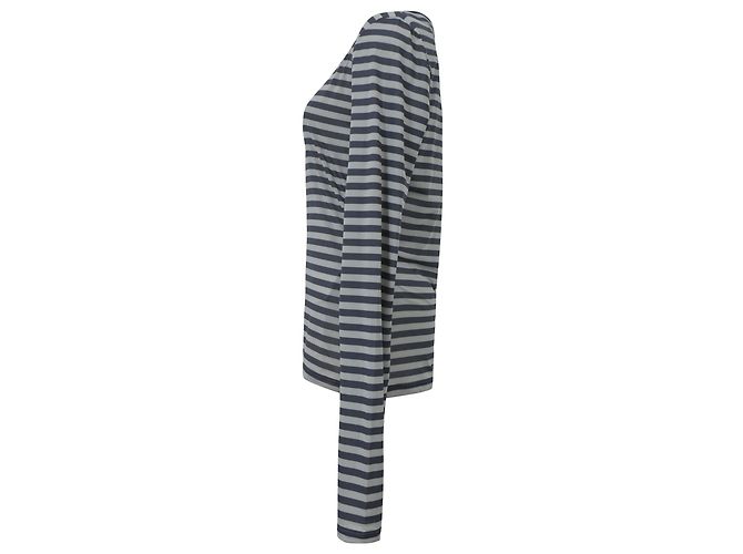 Top de rayas de manga larga Sportmax en algodón azul claro - vista 2