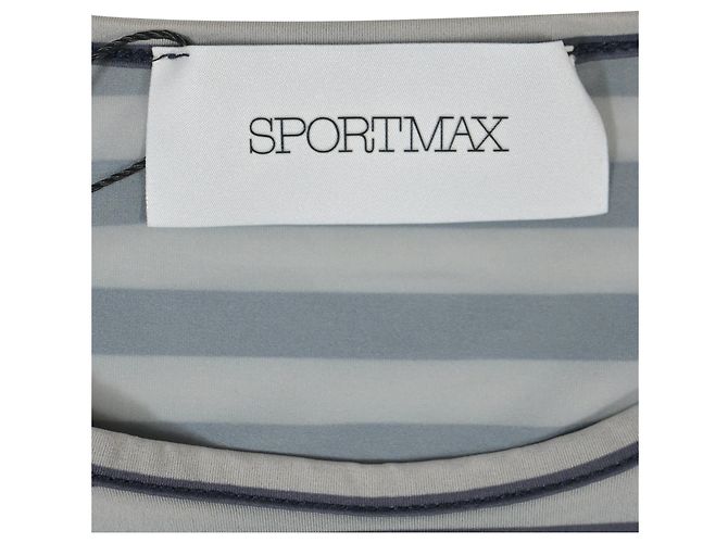 Top de rayas de manga larga Sportmax en algodón azul claro - vista 4
