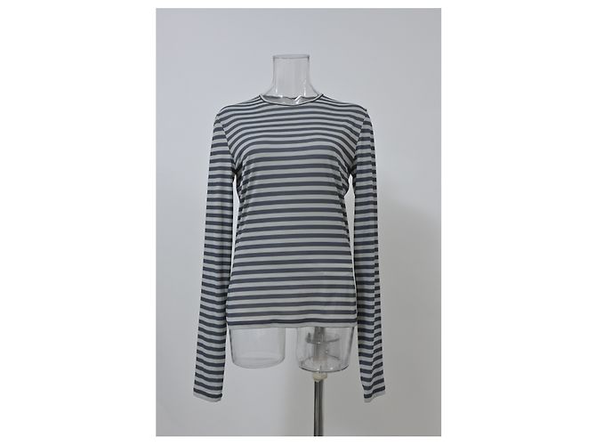 Top de rayas de manga larga Sportmax en algodón azul claro - vista 6