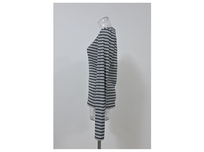 Top de rayas de manga larga Sportmax en algodón azul claro - vista 7