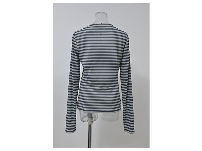 Top de rayas de manga larga Sportmax en algodón azul claro - vista 8