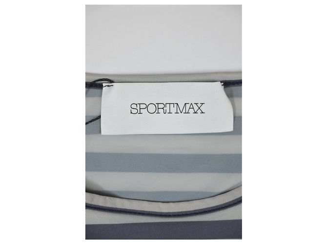 Top de rayas de manga larga Sportmax en algodón azul claro - vista 9