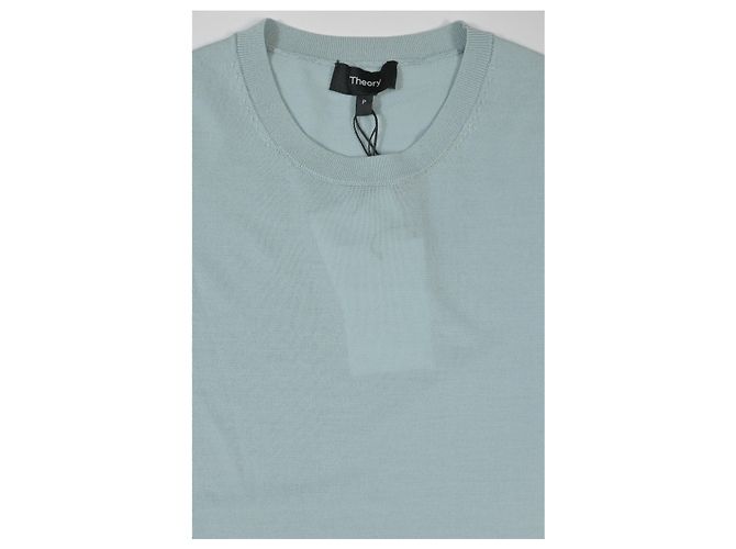 Suéter de cuello redondo Regal en lana azul claro de Theory - vista 10