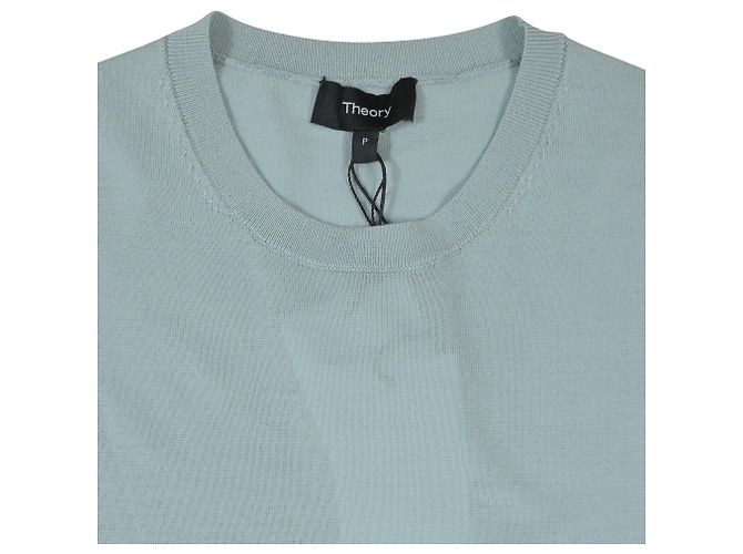 Suéter de cuello redondo Regal en lana azul claro de Theory - vista 5