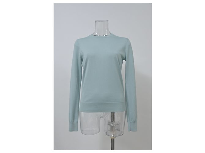 Suéter de cuello redondo Regal en lana azul claro de Theory - vista 6