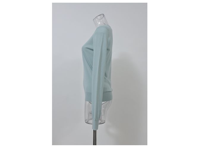 Suéter de cuello redondo Regal en lana azul claro de Theory - vista 7