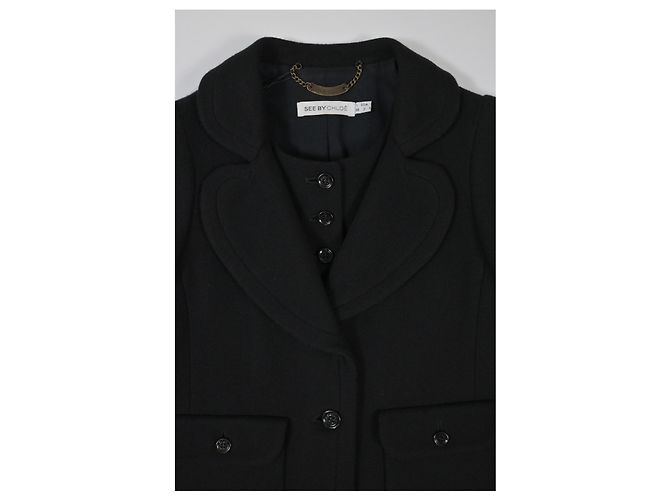 See by Chloé Jacke aus schwarzer Wolle - Ansicht 10