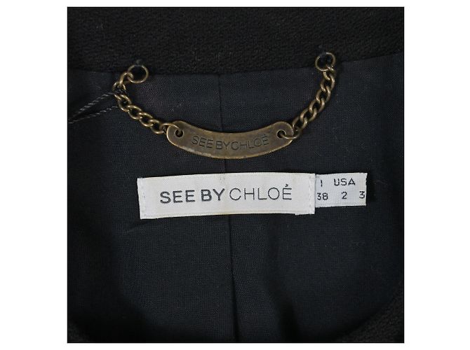 See by Chloé Jacke aus schwarzer Wolle - Ansicht 4