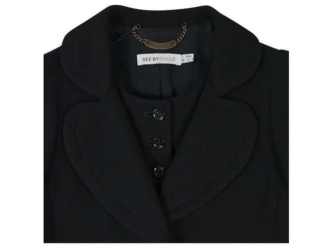 See by Chloé Jacke aus schwarzer Wolle - Ansicht 5
