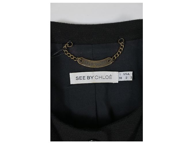 See by Chloé Jacke aus schwarzer Wolle - Ansicht 9