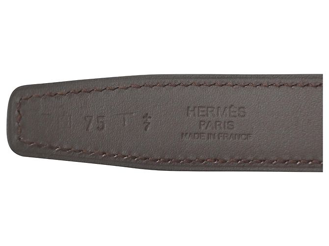 Cinturón reversible Hermès Rivale 90 en cuero burdeos Roja - vista 3