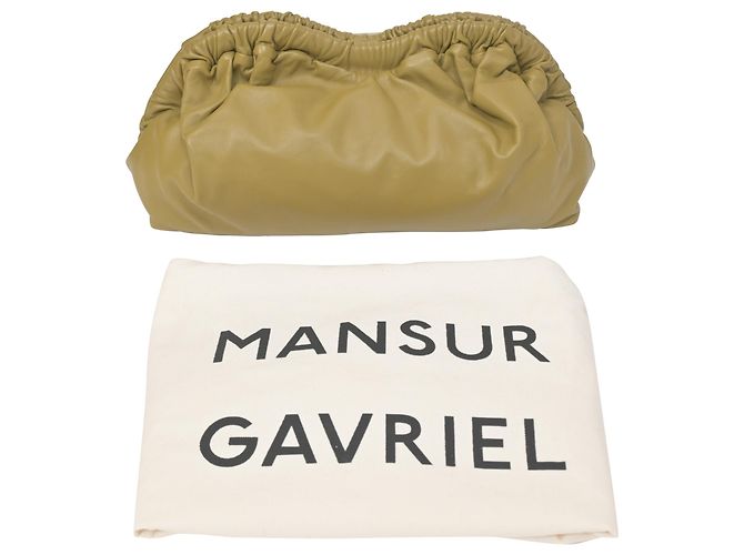 Mansur Gavriel Cloud Clutch Pomelo in pelle oliva Verde Verde oliva - vista 7