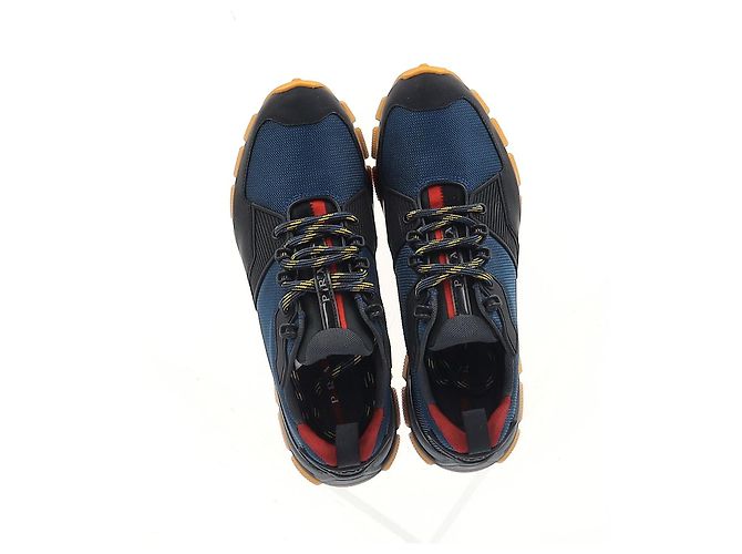 Sneakers con lacci Prada Sport in rete blu e gomma - vista 12