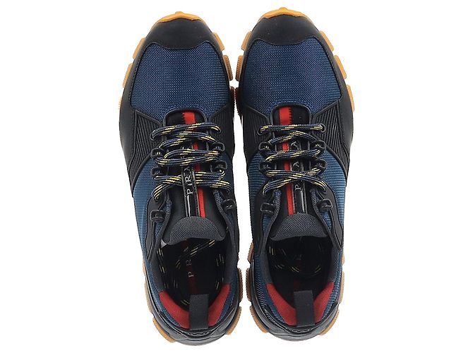 Sneakers con lacci Prada Sport in rete blu e gomma - vista 3