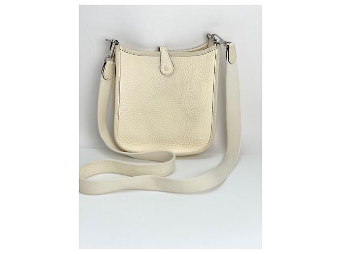 Hermès Borsa a tracolla Hermes Taurillon Clemence evelyne TPM Nata Bianca Bianco - vista 2