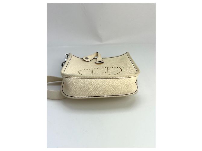 Hermès Borsa a tracolla Hermes Taurillon Clemence evelyne TPM Nata Bianca Bianco - vista 5