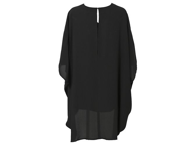 Neil Barrett V-Ausschnitt Kleid aus schwarzem Polyester - Ansicht 3