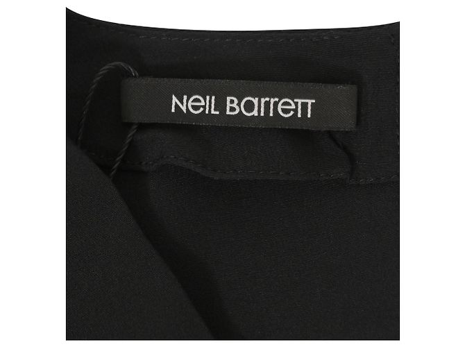 Neil Barrett V-Ausschnitt Kleid aus schwarzem Polyester - Ansicht 4