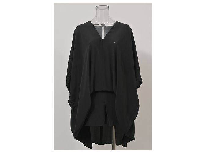 Neil Barrett V-Ausschnitt Kleid aus schwarzem Polyester - Ansicht 6