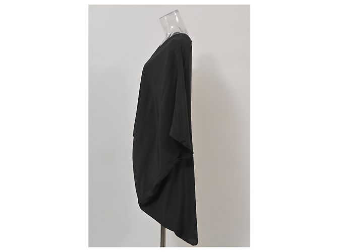 Neil Barrett V-Ausschnitt Kleid aus schwarzem Polyester - Ansicht 7