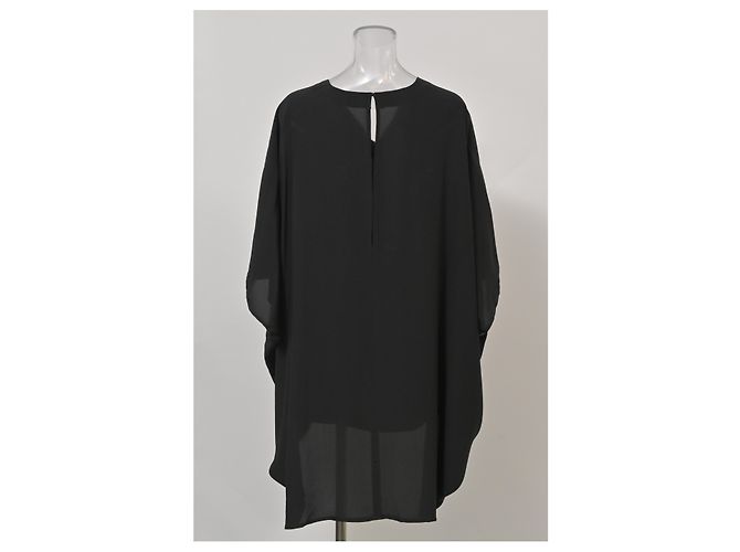 Neil Barrett V-Ausschnitt Kleid aus schwarzem Polyester - Ansicht 8