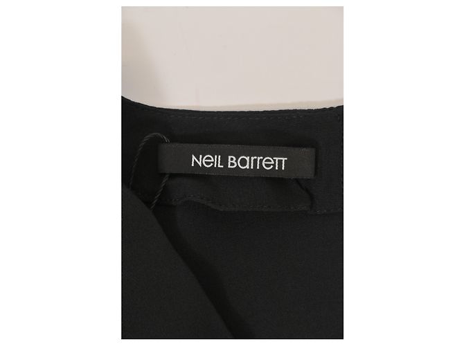 Neil Barrett V-Ausschnitt Kleid aus schwarzem Polyester - Ansicht 9