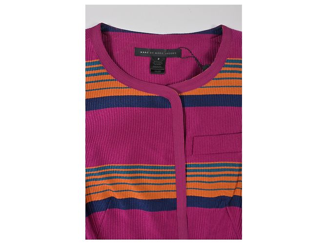 Gestreifte Kurzarmbluse von Marc by Marc Jacobs aus mehrfarbigem Polyester - Ansicht 10