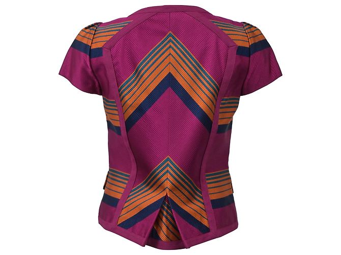 Gestreifte Kurzarmbluse von Marc by Marc Jacobs aus mehrfarbigem Polyester - Ansicht 3