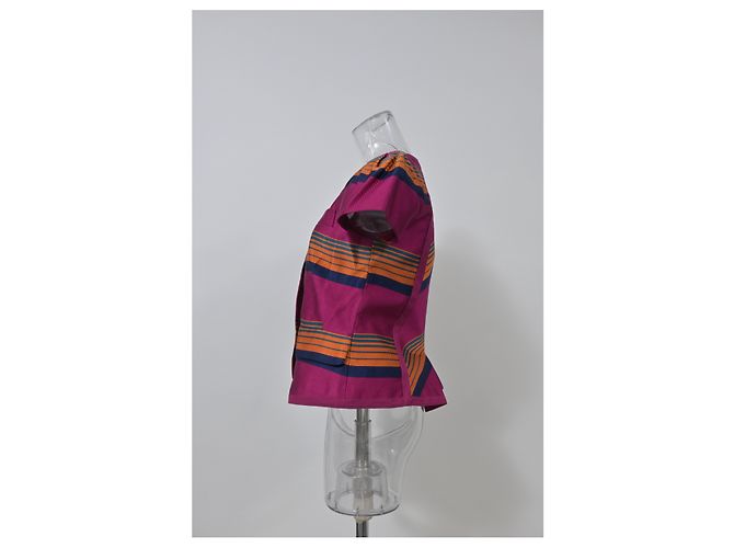 Gestreifte Kurzarmbluse von Marc by Marc Jacobs aus mehrfarbigem Polyester - Ansicht 7