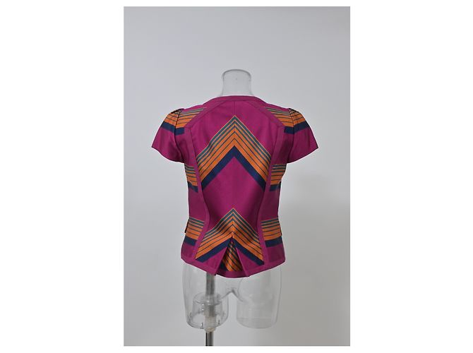 Gestreifte Kurzarmbluse von Marc by Marc Jacobs aus mehrfarbigem Polyester - Ansicht 8