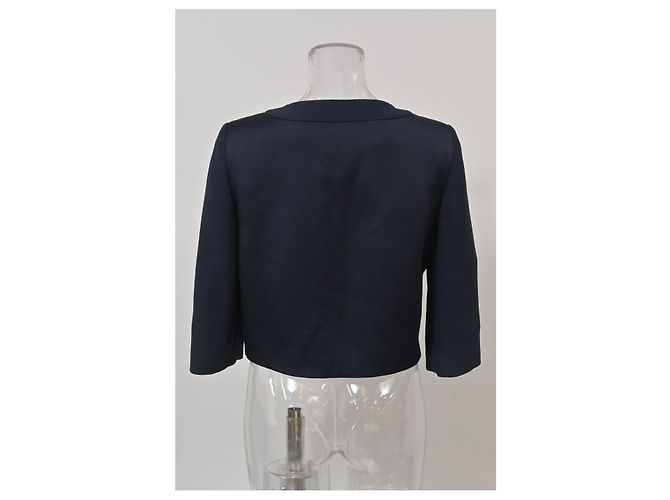 Alberta Ferretti Bolero in Navy Blue Rayon - view 10