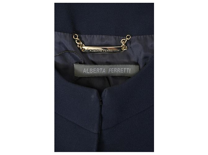 Alberta Ferretti Bolero in Navy Blue Rayon - view 11