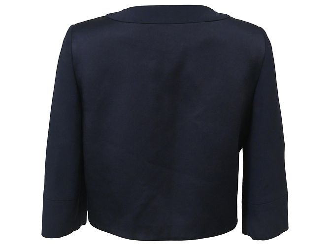 Alberta Ferretti Bolero in Navy Blue Rayon - view 4