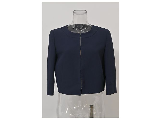 Alberta Ferretti Bolero in Navy Blue Rayon - view 8