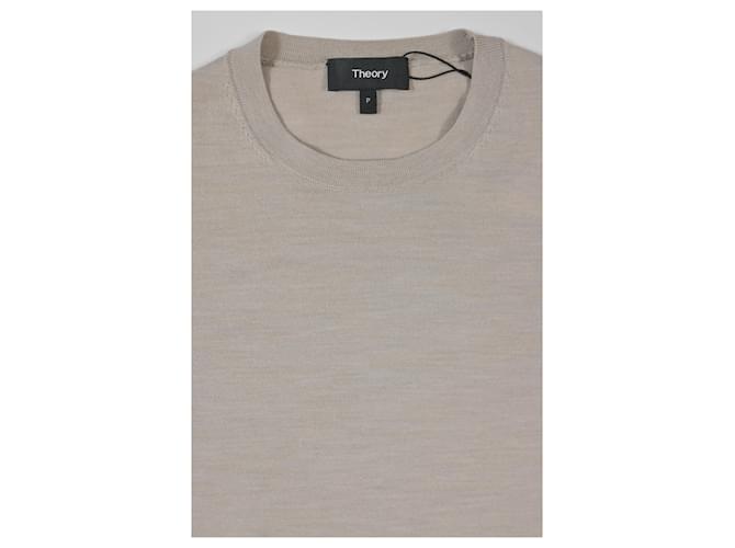 Theory Regal Rundhals-Pullover aus Ecru-Wolle Weiß Roh - Ansicht 10