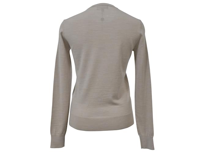 Theory Regal Rundhals-Pullover aus Ecru-Wolle Weiß Roh - Ansicht 3