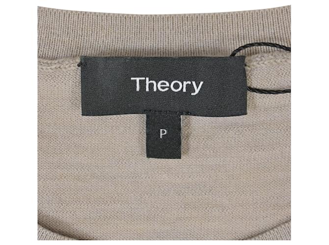 Theory Regal Rundhals-Pullover aus Ecru-Wolle Weiß Roh - Ansicht 4
