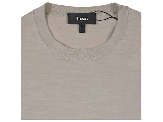 Theory Regal Rundhals-Pullover aus Ecru-Wolle Weiß Roh - Ansicht 5
