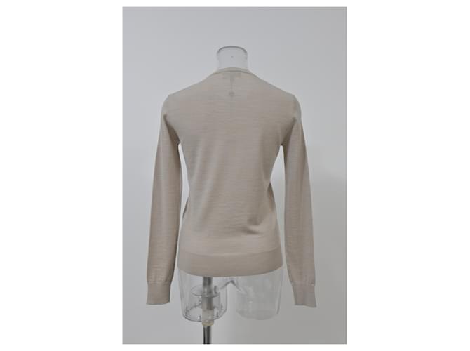 Theory Regal Rundhals-Pullover aus Ecru-Wolle Weiß Roh - Ansicht 8