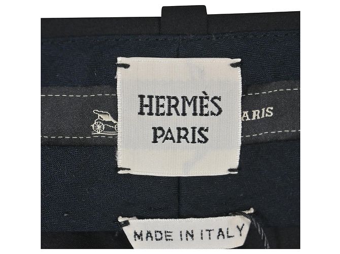 Hermès Weite Hosen aus schwarzer Wolle - Ansicht 4