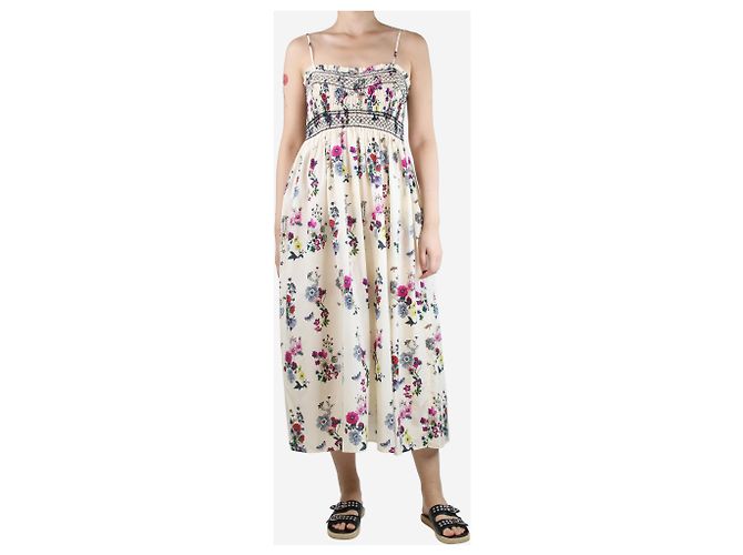 Eres Cream Soliflore floral midi dress - size M - view 3
