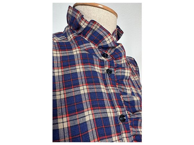 SéZane Chloe Karo Oxford Bluse Blau Leinen Mehrfarben - Ansicht 5