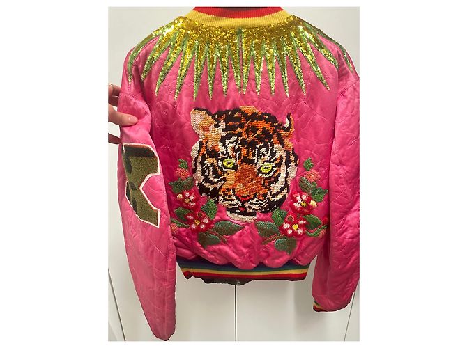 Chaqueta bomber reversible Gucci con tigre - vista 8