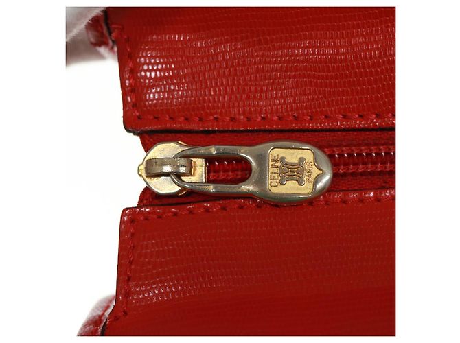 Céline Borsa a Spalla CELINE in Pelle Rossa Auth bs15049 Rosso - vista 10