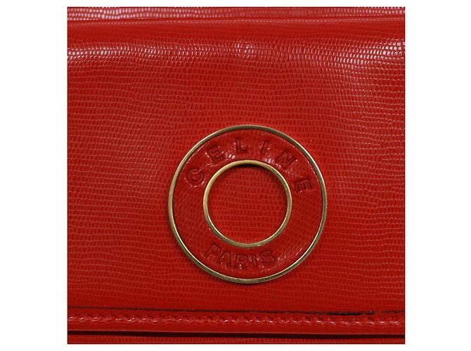 Céline Borsa a Spalla CELINE in Pelle Rossa Auth bs15049 Rosso - vista 17