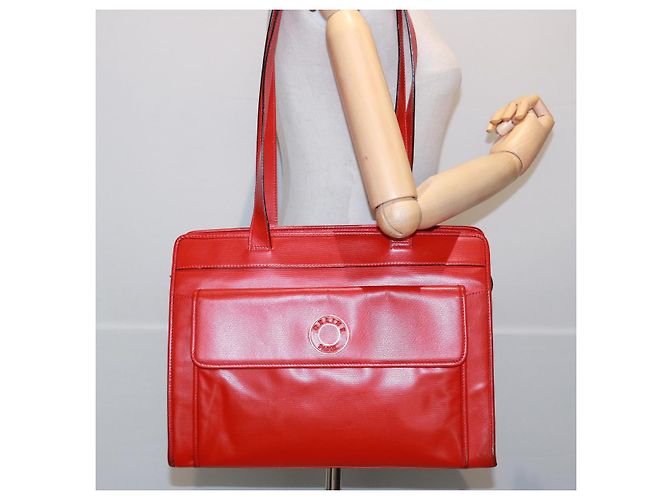 Céline Borsa a Spalla CELINE in Pelle Rossa Auth bs15049 Rosso - vista 21