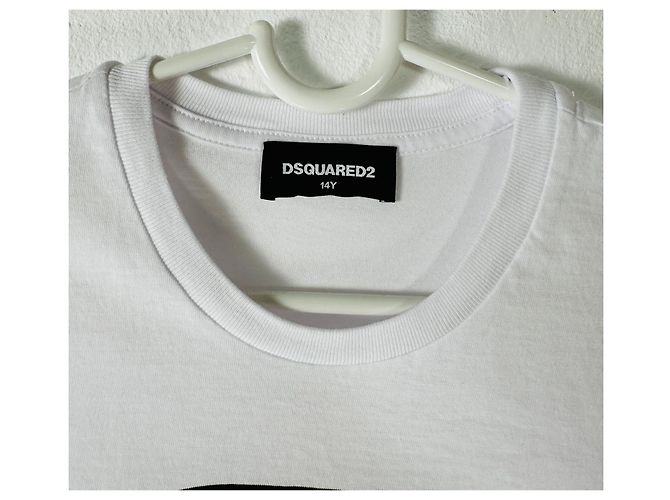 Camiseta Logos Dsquared2 Blanca Algodón Blanco Multicolor Amarillo - vista 4