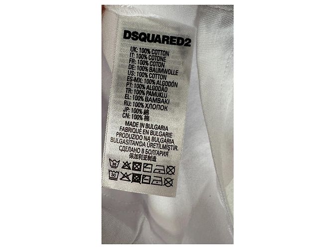 Camiseta Logos Dsquared2 Blanca Algodón Blanco Multicolor Amarillo - vista 5